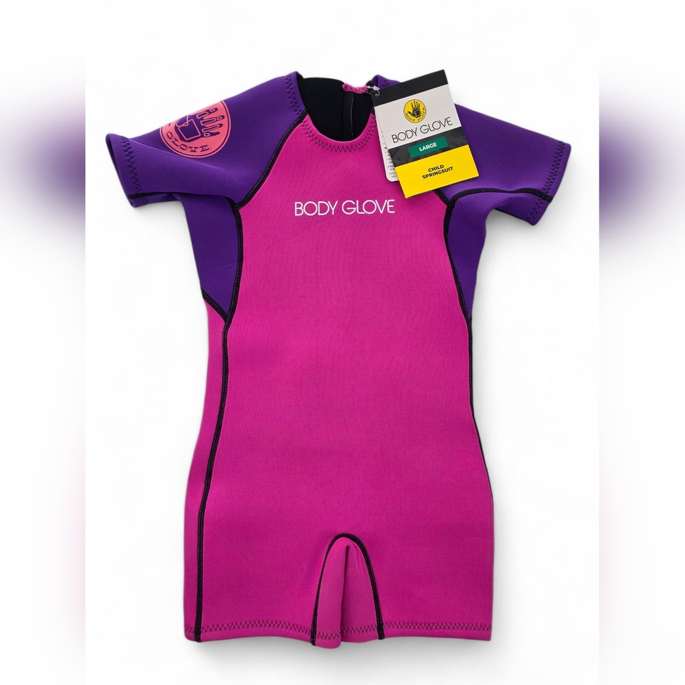 Body Glove Springsuit Wetsuit Pink Purple Kids Size L NWT Surf Swim Beach Resort